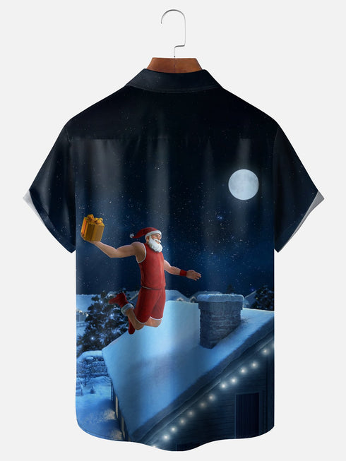 Men's Christmas Funny Graphic Short Sleeve Hawaiian Shirt